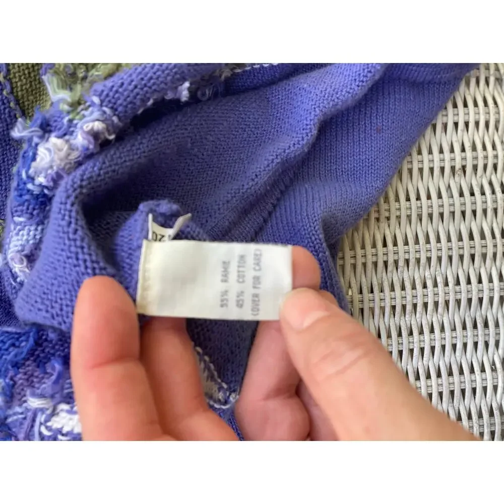 Susan Bristol-Vintage Granny Core Cottage Cornflower Blue Floral Sweater Vest- M